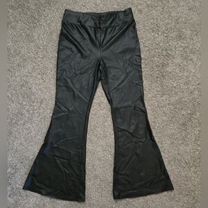 High Waist Flares Faux Leather Large NEW